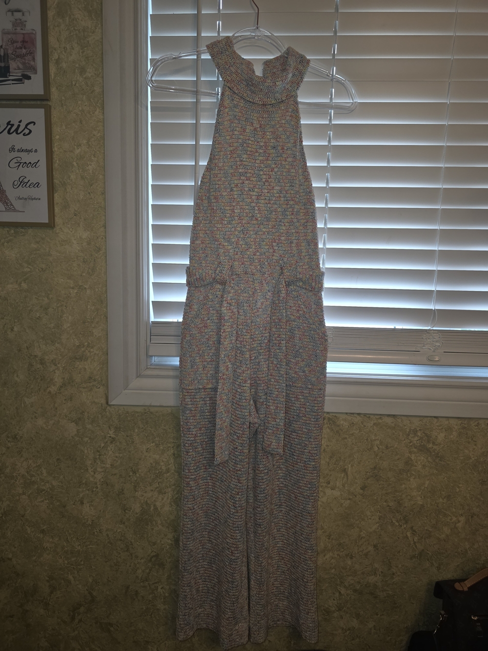 Saylor NYC Multicolor Knit Halter Neck Wide Leg Jumpsuit